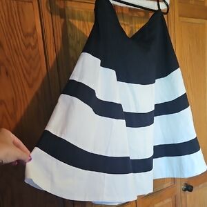 Black and White Striped Women's Skirt
